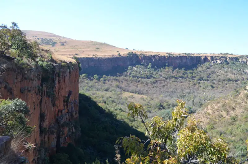 view of the rocks of watervaal boven seen from above