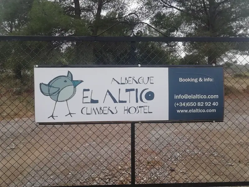 el altico climber's hostel sign and booking info