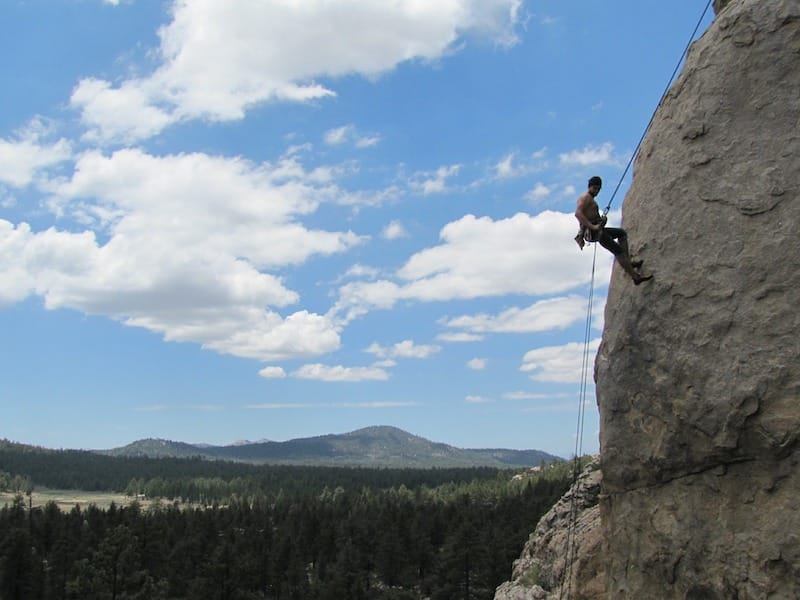 Man rappelling