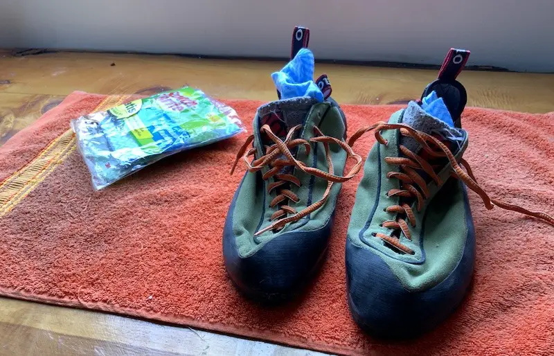 Using Dryer Sheets in Climbing Shoes