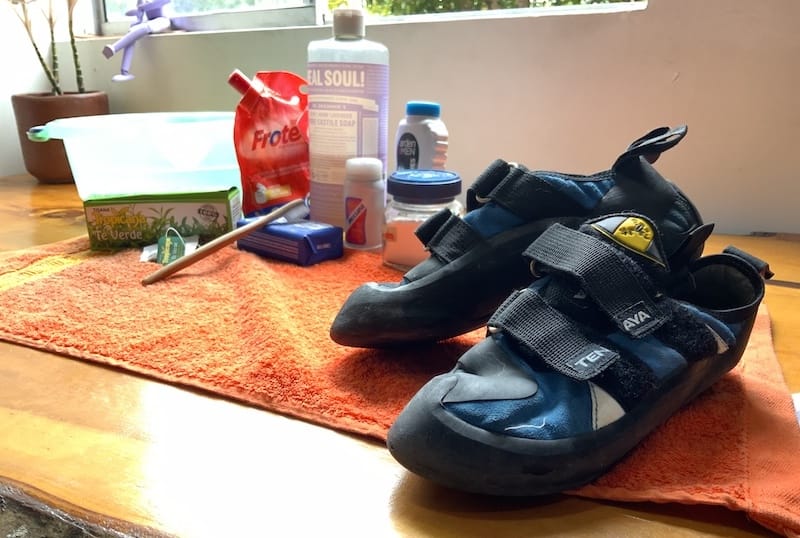 how to make climbing shoes not smell?