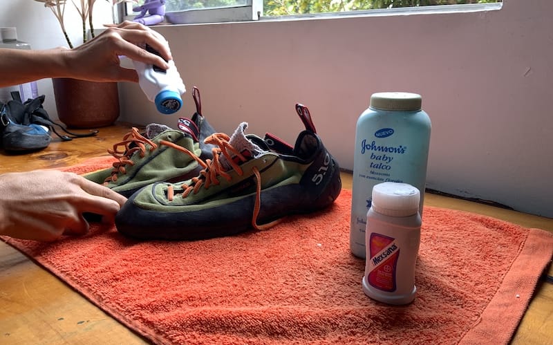 using Foot Powder for climbing shoes