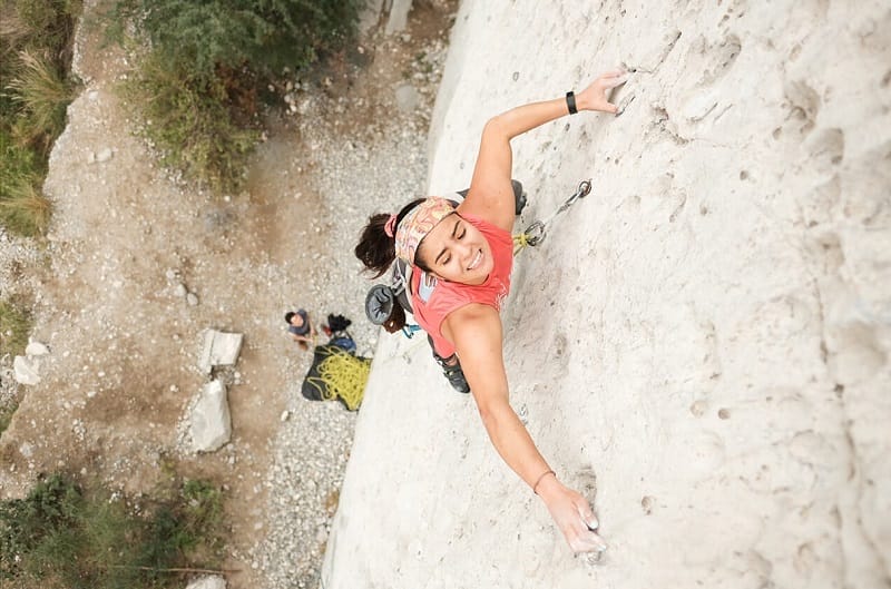 Woman climbing