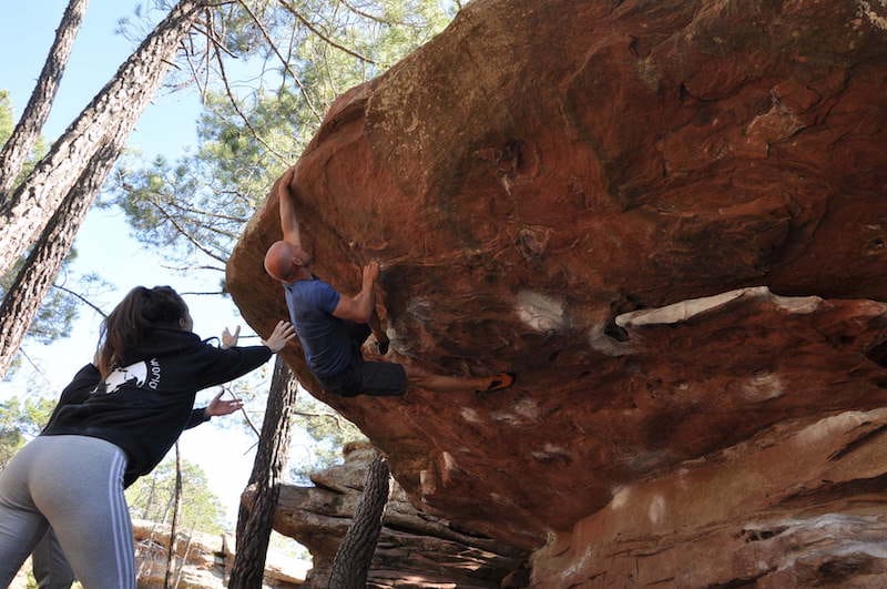 Man doing bouldering