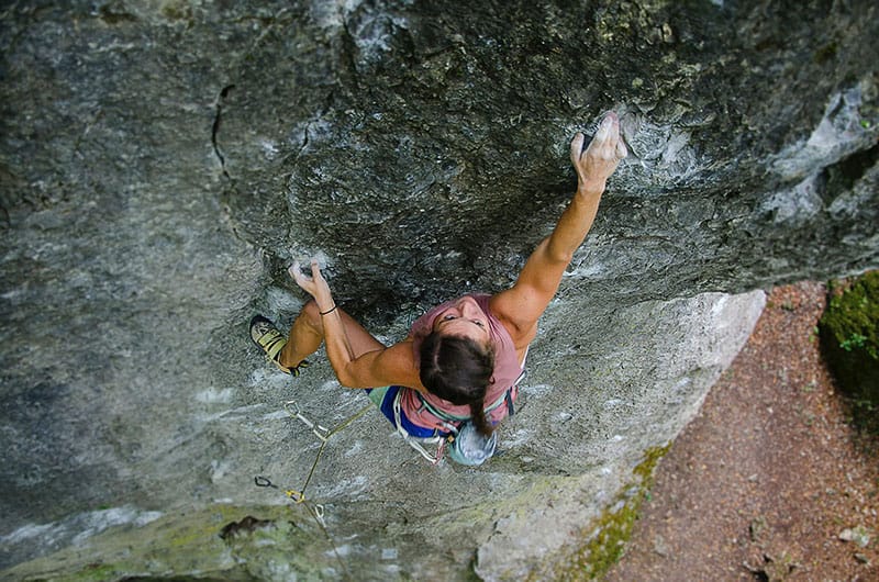 woman climbing