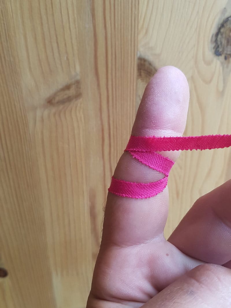 covering finger with tape