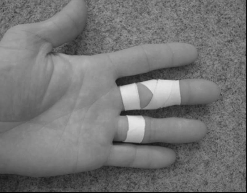hand with ribbon