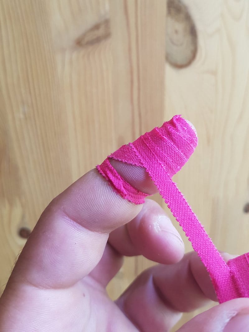 covering finger with tape