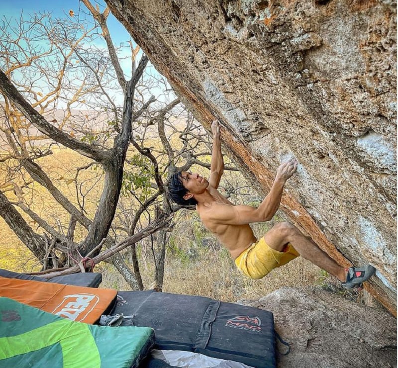 man climbing