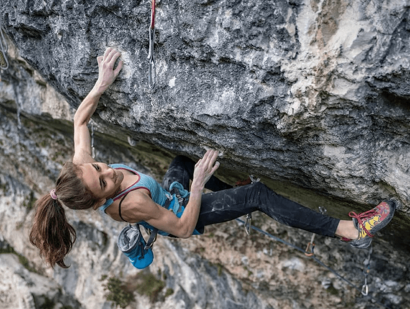 woman climbing