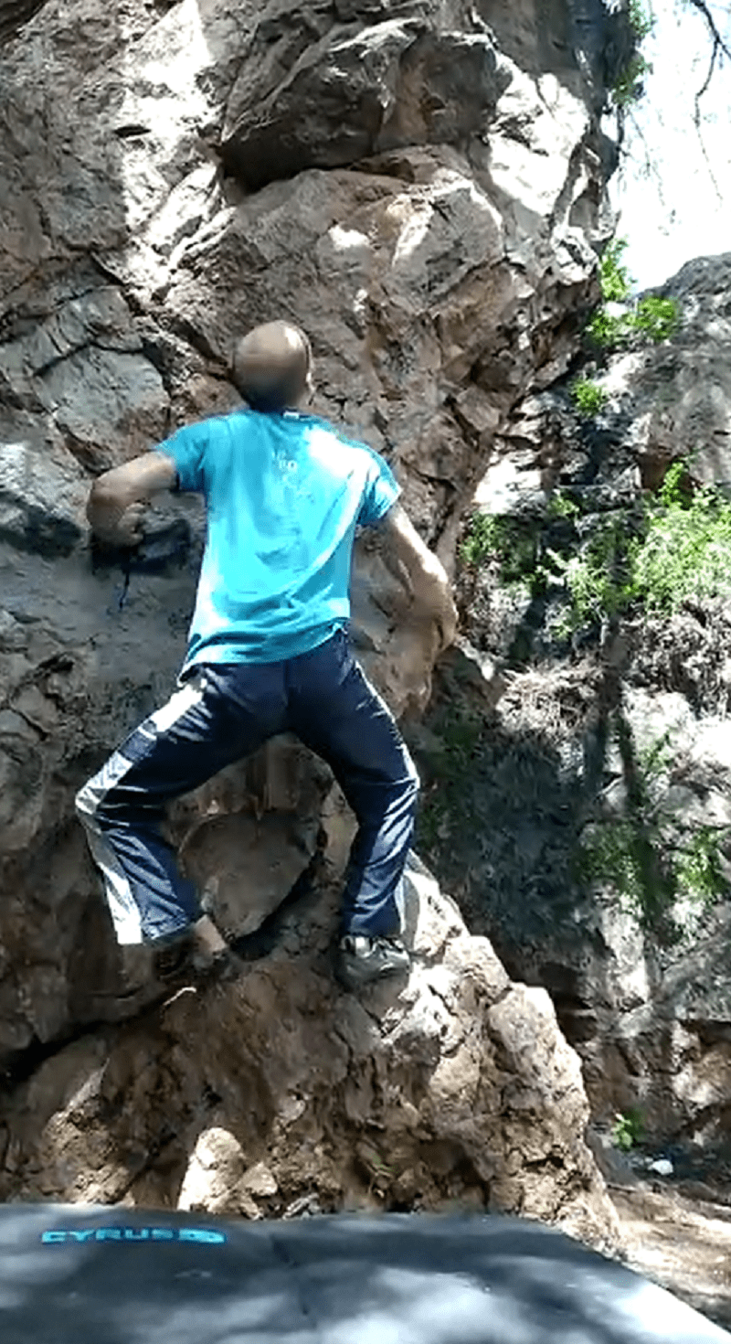 man climbing