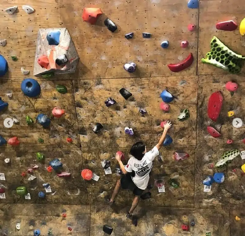 climbing in the gym
