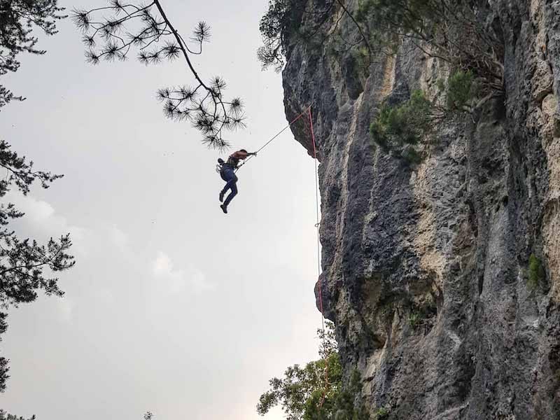 woman climbing