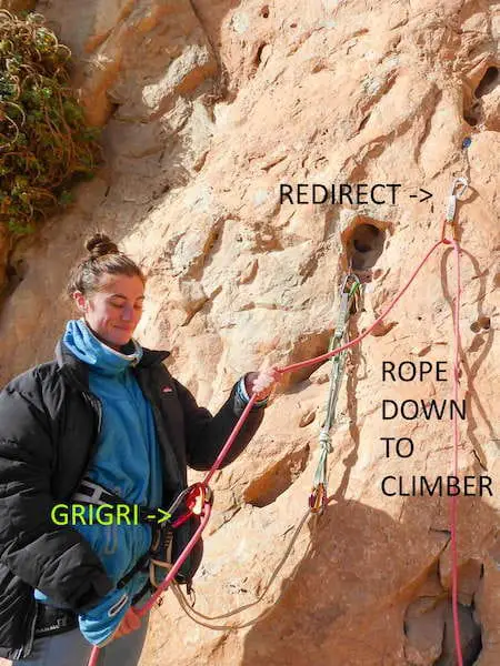 woman and climbing equipment